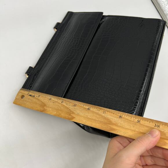 Attitudes by Renee Faux Crocodile Multi-Purpose Lunch Box Black Reptile - Picture 8 of 13